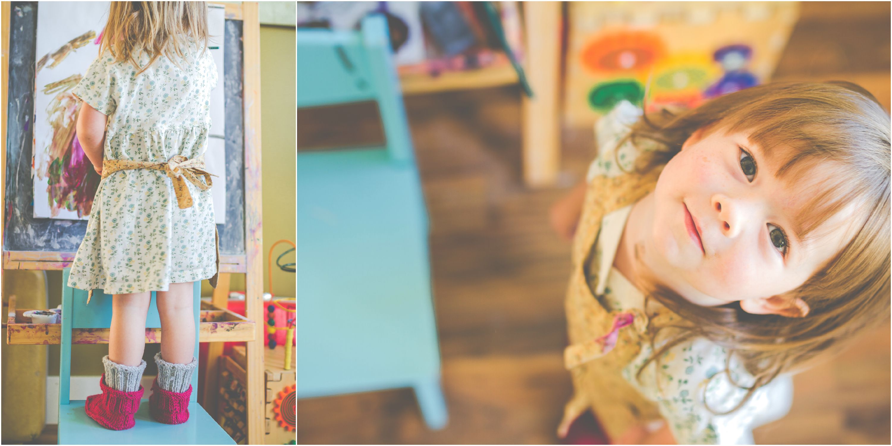 Lifestyle photographer | kids painting | traveling photographer living on a bus | bus conversion | capturing children | photography | peaceful learning | unschooling | preschooler | homeschool | learning through play | utah photographer